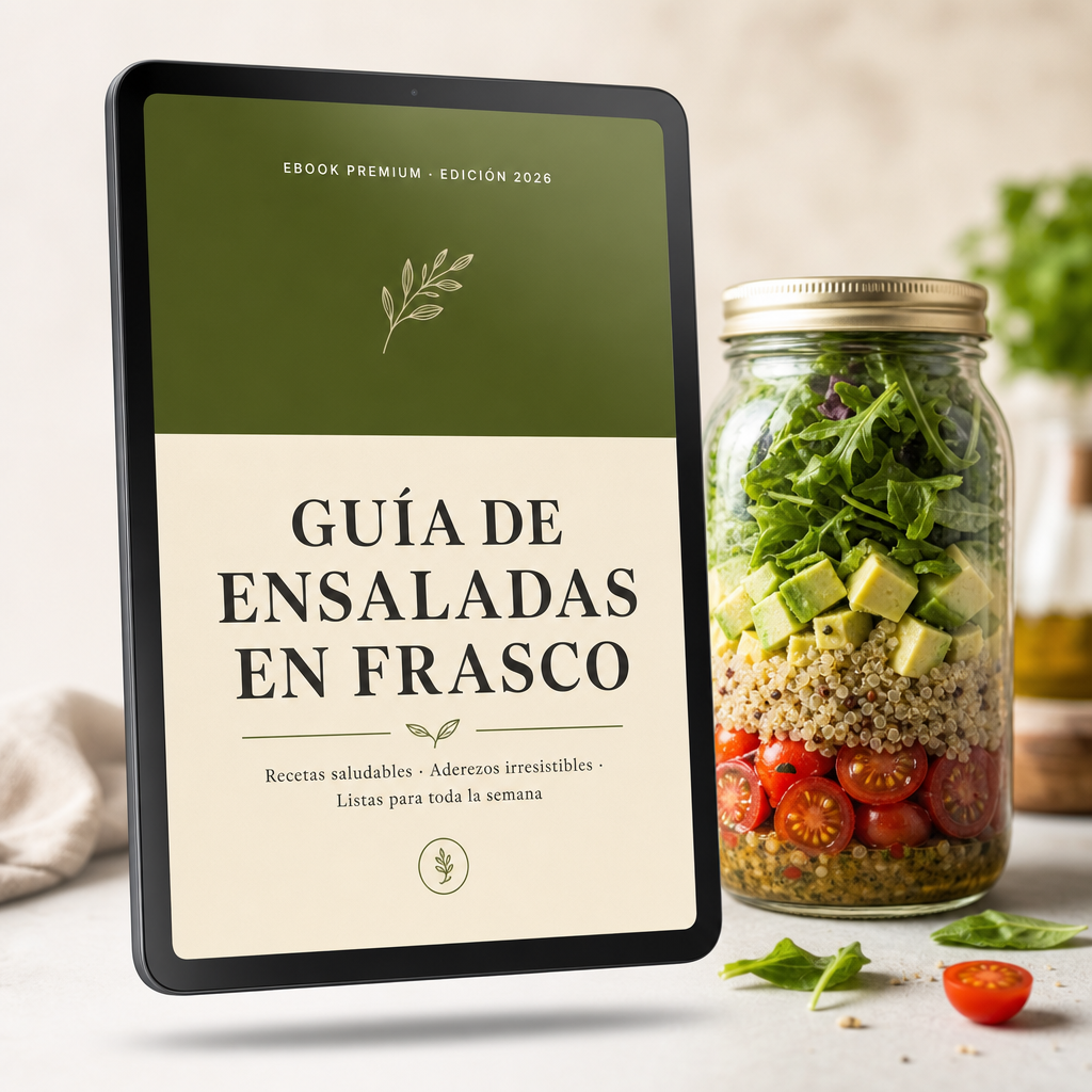 Mockup de la Guía de Ensaladas en Frasco