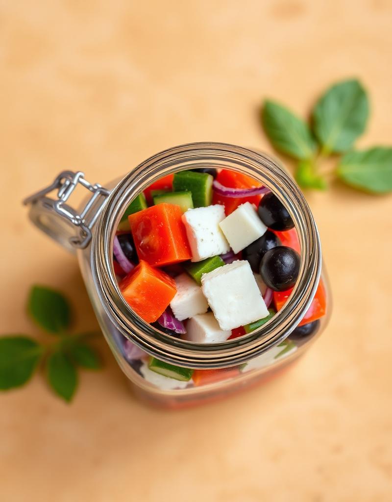 Ensalada mediterránea en frasco