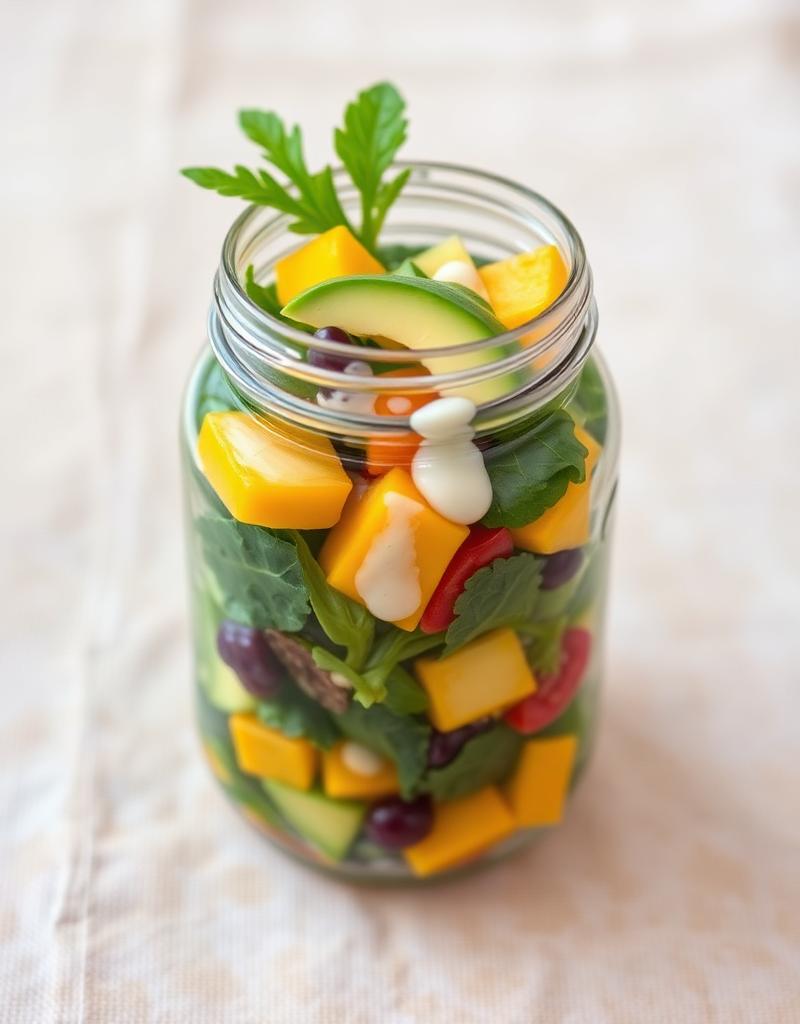 Ensalada tropical con aderezo cremoso