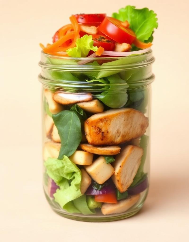 Ensalada de pollo con vegetales frescos